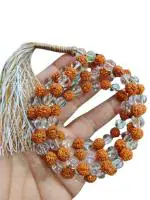 Feel Touch Mart Sphatik Rudraksha Jaap Mala for Men & Woman Original Certified