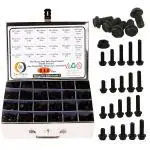 Epi-Torque Black Coated Hex Head Flange Bolts - Dia M6 M8 M10 M12 Assorted Lengths 16MM 50MM (Pack of 444)