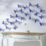 JAAMSO ROYALS Dark Blue 3D Butterflies' Wall Sticker 1 Combo of 12 Piece (PVC Vinyl, 13 cm x 15 cm , 3D Stickers )