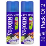 VI-JOHN Fruit Fusion Mix Fruit Shaving Foam for Men with with Tea Tree oil - Fruit Fusion 400g Each (Pack of 2)
