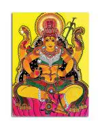 Tamatina Multicolor Kerala Mural Art Unframed Menaka Apsara Indian Canvas Painting - 36X27 Inch