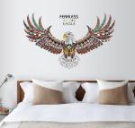 Jaamso Royals Multicolor PVC Vinyl Wall Sticker Nature Design Large New Eagle Wings ( 90 CM X 60 CM )