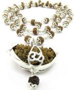 Shivoham Wooden 1 Mukhi Rudraksha with Silver Cap Mala Chain