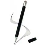 iACCESSORIES 2 Way Universal Capacitive Stylus - Microfiber with Fine Point Disc Tip - Compatible with iPhone, iPad, Tablets, Android Mobile Phones (Black) - Precision Touch Screen Pen for Drawing, Note Taking and More