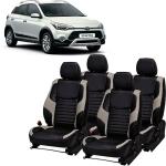 AUTO-SAFE Premium Black, Beige Leatherette Car Seat Cover for Hyundai i20 Active