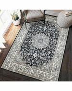 Status Contract Black Fabric Persian Kashmiri Carpet - 5 x 7 Feet Pack of 1