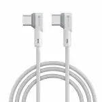 Portronics Connect L 60W PD Type C to Type C Mobile Charging Cable, 1.2M, Fast Data Sync, Tangle Resistant, TPE and Nylon Braided(White)