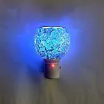 Skyepic Electric Glass Kapoor Dani with Night Lamp, Electric Incense Burner,Beautiful Smart Glass Camphor Burner, Electric Aroma Oil Diffuser with Switch Design