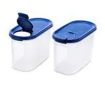 Signoraware Modular Blue Plastic Cereal Dispenser 1.1 L (Pack Of 2)