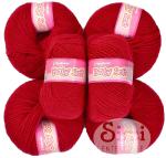 Simi Enterprise Red Acrylic Wool Baby Wool 4 Ply Wool Ball Hand Knitting Wool, Art Craft Soft Fingering Crochet Hook Yarn-Art-Ea (Pack Of 6)