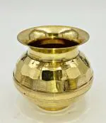 SHLINCO SHLINCO Brass Pooja Lota / Designer Lota / Pure Brass Lota / Diamond Cutting Lota Brass Kalash (Gold) Set Of 1 Brass Kalash (Gold)