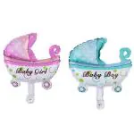 BLODLE Baby Shower 2 Pcs Foil Balloons, Its A Girl Mini Cradle Foil Balloon, Its A Boy Mini Cradle Foil, Baby Shower Decoration, Balloon - Pack Of 2 Pcs