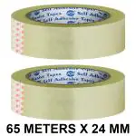 VCR Self Adhesive Transparent Cello Tape - 65 Meters in Length - 24mm / 1