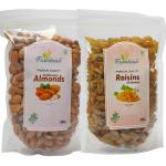 Farmbean Dry Fruits Combo Pack of 2-450 Gms| Raisin 250gms, Almond 200gms| Healthy Sweet Treats| Rich in Calcium, Antioxidant, Fibers and Vitamin K | Vegan, Non-GMO & No Preservatives