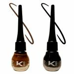 KINDED Midnight Black and Chocolate Brown Waterproof Smudgeproof Longlasting Liquid Eye Liner, 5 ml - Pack of 2