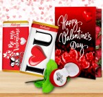 Midiron Special Gift for Valentine's Day and any Special Person | Romantic Gift for Girlfriend, Wife, Fiancee & any Special Person |2 Chocolate Bar, I Love You Rose Ring and Greeting Card)