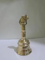 D Viswa Nandi Pooja Brass Bell / Nandi Puja Hand Ghanti - Height 9.5 CM