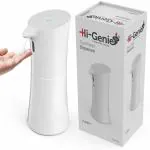 HI-GENIE Automatic Foaming Soap Dispenser Slinky Rechargeable Battery Portable Soap Dispenser with IR Induction and Noiseless Technology for Multipurpose - (White) 500 ml Soap Dispenser (White)