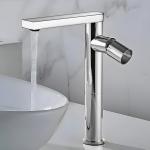 Plantex Designer Pure Brass 360 Degree Wash Basin Tap for Bathroom/Single Knob Hot & Cold Basin Mixer Pack of 1 (Brass - Chrome)