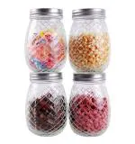 Golden bird International 500 ML Pineapple Shaped Canning Jars with Lids Glass Jar For Jam, Honey, Jelly,Cereal,Spice, Grocery Grain Storage Jars Set of 4