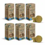 SURBHIKA WITH DEVICE OF COW AND LEAVES Pack of 6 Navagrah Dhoop Chhana Tikadi - Dhoop Gir Cow's Dung & Other 108 Natural Herbs - No Chemicals - Handcrafted Incense Dhoop for Pooja - Organic Navagrah Dhoop Chhana Tikadi