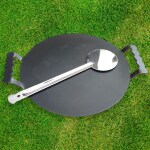 NAAYAGI - Flat - 12 INCH, 3K / DG - PAPER ROAST SPECIAL - Full Flat - Pure Iron TAWA ,Iron DOSA TAWA, Iron ROTI TAWA - 12 INCH, DOUBLE Handle ( Black Color )