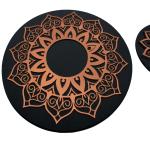 Copper 3D Mandala Design Wooden Acrylic Mirror Wall Sticker For Home Decoration.