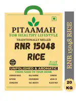 Pitaamah RNR15048 Rice | 20kg | Diabetic Friendly | Telangana Sona Rice | Unpolished Rice | Low G.I