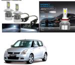 Feelitson White Car C6 H4 Compact Design 36W/3800Lm Led Headlight For Maruti Suzuki Swift Type -1 (Pack Of 2)