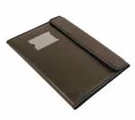 TULMAN PU Leather Document File Folder A4 Size Document Organizer Executive File for Certificates (Magnet File Folder 40 Sleeve- Dark Brown)