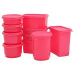 MASTERCOOK X1 Combo Plastic Container Set, 10-Pieces, Pink ( Polypropylene )-1500ml