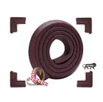 Kids Station Made in India Baby Proofing Edge and Corner Protector Combo Pack, Extra Dense Table Corner Protector and Rubber Edge for Kids Safety (30g/mt, L-Shape, 2m+4, Brown)