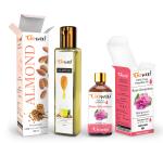 GO WOO Pack of 2 Rose Geranium Essential Oil and Almond Carrier Oil - 100% Pure & Natural Oil