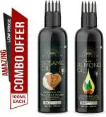 Desi Crew Sesame and Sweet Almond Oil Cold Pressed for Skin, Body and Hair Care 100 ml Each