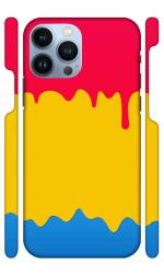 YAPZONE Cool Abstract Red Yellow and Blue Paint Theme |Designer Printed Hard Back Cover for Apple iPhone 13 Pro Premium & Attractive Case for Your Smartphone