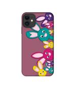 Casotec Rabbit Family1 Design 3D Printed Hard Back Case Cover for Apple iPhone 11