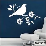 Decowall Multicolor Plastic Sitting Bird Stencil For Wall Decor, 16 X 24 Inch