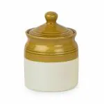 HC THE CRAFTS Ceramic Storage Jar With Spoon For Pickle Achar Barni Cannister (250ML Pack of 6)