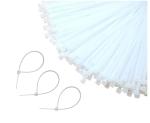 Globomotive Teeth Grip Nylon Self Locking Cable Ties, White (400 mm x 4.8 mm, 16 inch, Pack of 200) - Heavy Duty Strong Zip Wire Fastener Organizer Tie