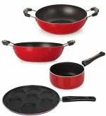 Nirlon 3 Layer Non-Stick Coated Gas Friendly Cooking Utensils Set, 4 Piece-KD12_KD14_SP(B)_UP7