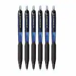 uni-ball SXN 101 Jetstream Ball Pens, 0.7 mm Tip, Blue Ink, Pack of 6