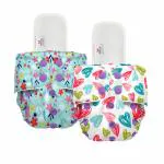 Mylo Essentials Cloth Diaper for Babies|Oeko-Tex Certified|(3Months-3Years)|5kg-17kg|Reusable with Adjustable Snap Button|Pack includes 2 Diaper & 2 Wet-Free Inserts-(Floral Spring, Heart Doodles)