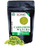 Dophie Cardamom Matcha Green Tea Powder Matcha green tea With Cardamom, Elaichi Culinary Grade Delicate Green Tea Flavour With a Hint Of Cardamom 100g (Pack Of 1)