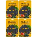 Masking Charcoal Bamboo Facial Sheet Mask Skin Detox and Cleansing Tomato, Ginseng & Charcoal Sheet Mask for Women Men 25ml Each Pack of 04
