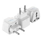 Ceptics India to Europe, Turkey, Spain & More (Type C) Travel Adapter Plug - CE Certified - RoHS Compliant - White Color - 3 Pack (GP-9C-3PK)