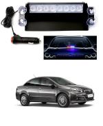 QiisX 8 LED Red Blue Flasher Strobe Light with Flashing Modes, Car Police Emergency Light for Fiat Grande Punto
