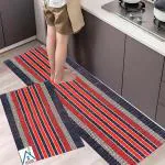 ROUSN Cotton Handloom Kitchen mat Pack of 2 pcs Floor Mat Runner for Kitchen/Yoga/Living Room/Bed Room Rugs Size(50 Inches X 18 Inches) Mat 16 x 24 inch (Red)