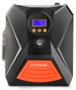 Longway Tyro Portable Digital Heavy Air Compressor Rapid Super-Fast Auto Tyre Pump With Emergency Lighting LED And Long Cable For Car, Motorcycle, Car Tyre, Basketball Inflator DC 12V (Red Black)