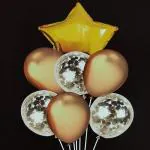 aizelx Brand Dazzling Magic Castle Party Balloons Decorations Birthday Decorations Balloons Golden Diamond Balloons Set of 6+1 (7) pcs