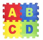 Toy Cloud Multicolor 36 Pcs Learning Alphabet And Number Puzzle Foam Mat With Picture 15 X 15 Cm